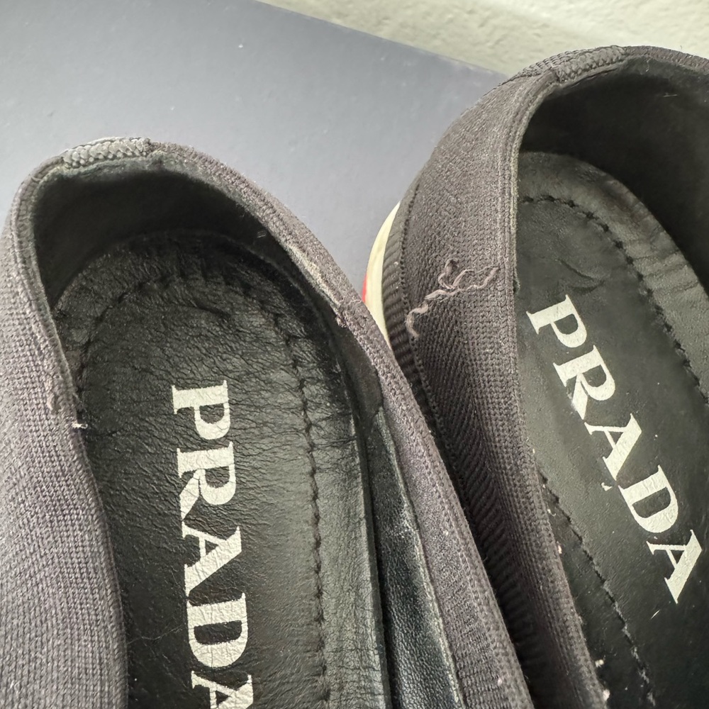 Prada Women’s Black Knit Slip-On Loafers - Picture 5 of 5